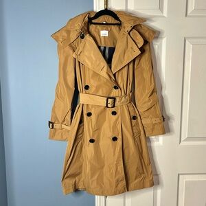 Burberry Beige Nylon Hooded Trench Coat